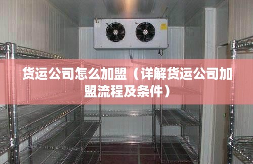 货运公司怎么加盟（详解货运公司加盟流程及条件）