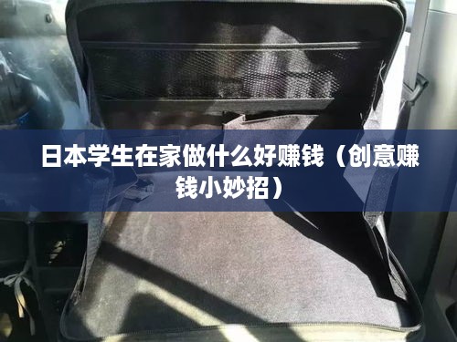 日本学生在家做什么好赚钱（创意赚钱小妙招）