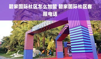 碧家国际社区怎么加盟 碧家国际社区客服电话