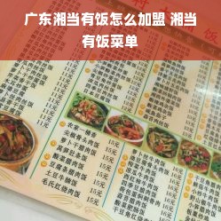 广东湘当有饭怎么加盟 湘当有饭菜单