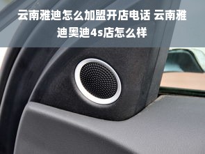 云南雅迪怎么加盟开店电话 云南雅迪奥迪4s店怎么样
