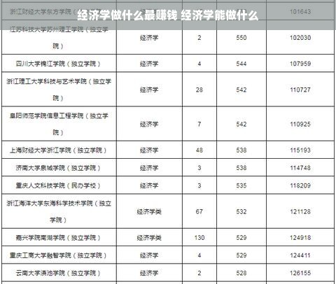 经济学做什么最赚钱 经济学能做什么
