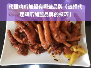 代理鸡爪加盟有哪些品牌（选择代理鸡爪加盟品牌的技巧）