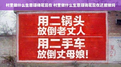 村里做什么生意赚钱呢现在 村里做什么生意赚钱呢现在还能做吗