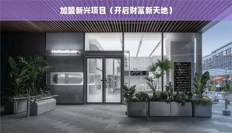 加盟新兴项目（开启财富新天地）