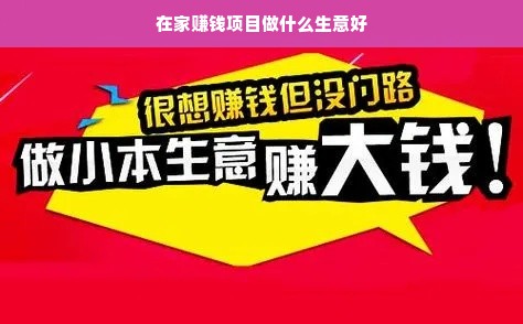 在家赚钱项目做什么生意好