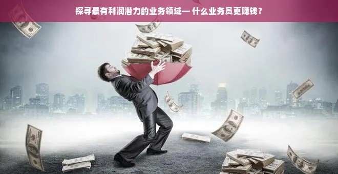 业务员如何找到最赚钱领域，多元视角与关键素质