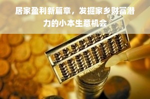 居家盈利新篇章，发掘家乡财富潜力的小本生意机会