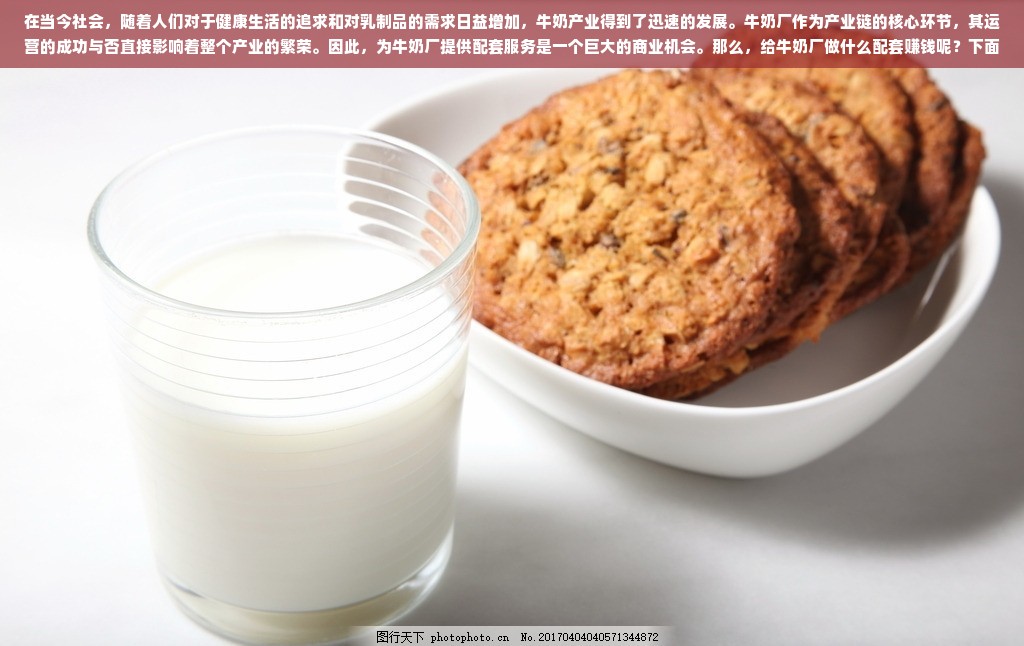 在当今社会，随着人们对于健康生活的追求和对乳制品的需求日益增加，牛奶产业得到了迅速的发展。牛奶厂作为产业链的核心环节，其运营的成功与否直接影响着整个产业的繁荣。因此，为牛奶厂提供配套服务是一个巨大的商业机会。那么，给牛奶厂做什么配套赚钱呢？下面就来详细探讨一下。
