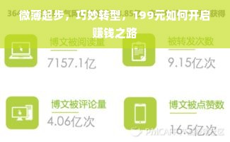 微薄起步，巧妙转型，199元如何开启赚钱之路