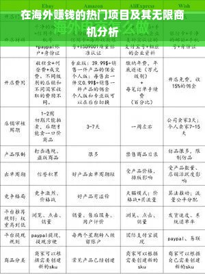 在海外赚钱的热门项目及其无限商机分析