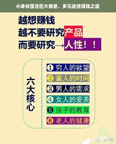 小身材蕴含巨大能量，多元途径赚钱之道