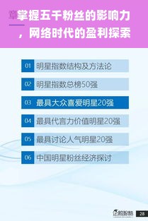 掌握五千粉丝的影响力，网络时代的盈利探索与实践之路