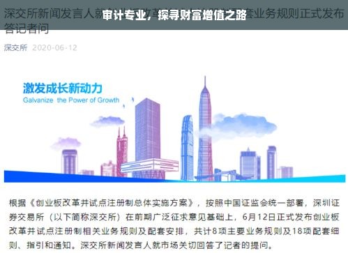 审计专业，探寻财富增值之路