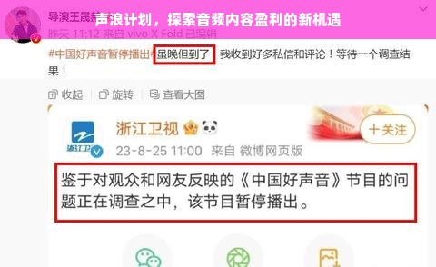 声浪计划，探索音频内容盈利的新机遇