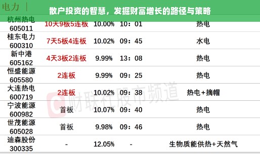散户投资的智慧，发掘财富增长的路径与策略