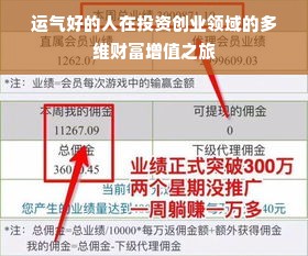 运气好的人在投资创业领域的多维财富增值之旅