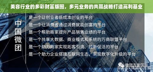 美容行业的多彩财富版图，多元业务的共赢战略打造高利基业