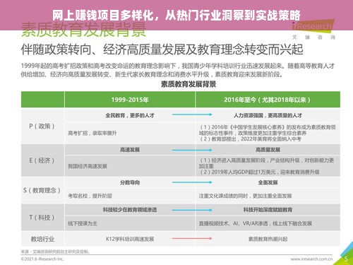 网上赚钱项目多样化，从热门行业洞察到实战策略