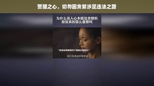 警醒之心，切勿因贪婪涉足违法之路