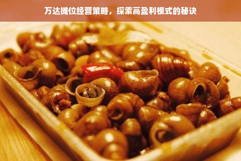 万达摊位经营策略，探索高盈利模式的秘诀