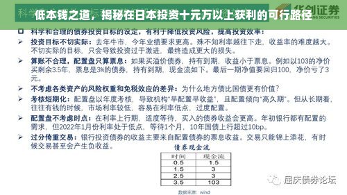 低本钱之道，揭秘在日本投资十元万以上获利的可行路径