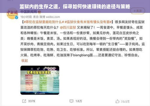 监狱内的生存之道，探寻如何快速赚钱的途径与策略