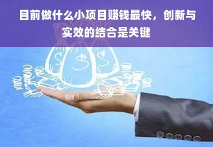 目前做什么小项目赚钱最快，创新与实效的结合是关键