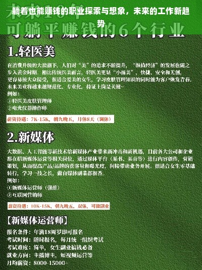 躺着也能赚钱的职业探索与想象，未来的工作新趋势