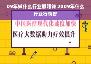 09年做什么行业最赚钱 2009年什么行业行情好