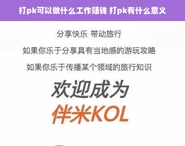 打pk可以做什么工作赚钱 打pk有什么意义