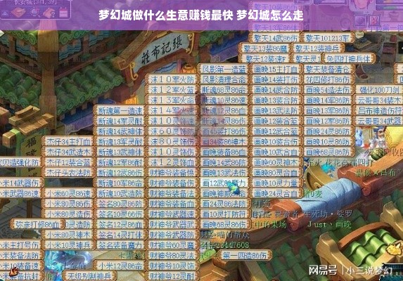 梦幻城做什么生意赚钱最快 梦幻城怎么走