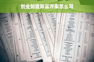 创业加盟致富方案怎么写