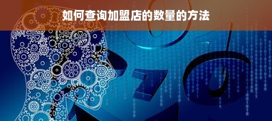 如何查询加盟店的数量的方法