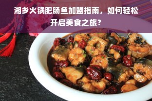 湘乡火锅肥肠鱼加盟指南，如何轻松开启美食之旅？
