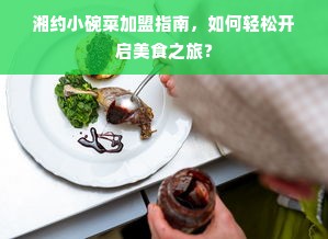 湘约小碗菜加盟指南，如何轻松开启美食之旅？