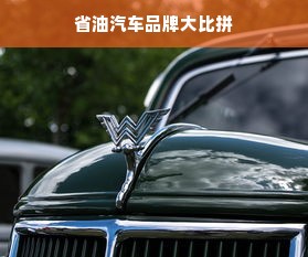 省油汽车品牌大比拼