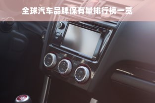 全球汽车品牌保有量排行榜一览
