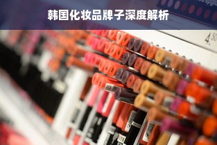 韩国化妆品牌子深度解析