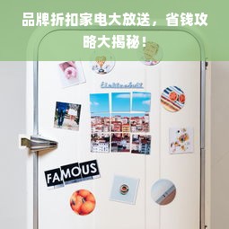 品牌折扣家电大放送，省钱攻略大揭秘！