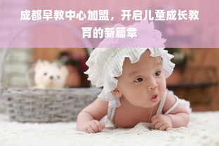 成都早教中心加盟，开启儿童成长教育的新篇章
