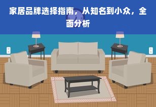 家居品牌选择指南，从知名到小众，全面分析