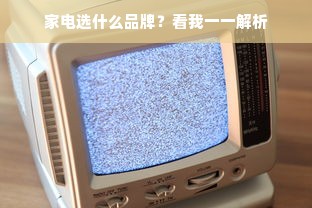 家电选什么品牌？看我一一解析