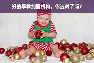 好的早教加盟机构，你选对了吗？