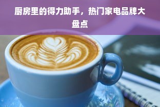 厨房里的得力助手，热门家电品牌大盘点
