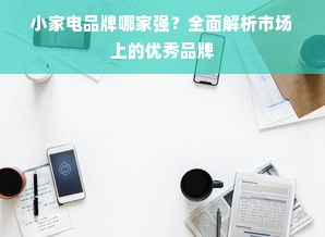 小家电品牌哪家强？全面解析市场上的优秀品牌