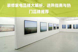 装修家电品牌大解析，选购指南与热门品牌推荐