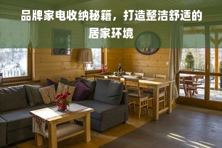 品牌家电收纳秘籍，打造整洁舒适的居家环境