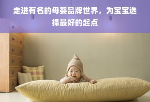走进有名的母婴品牌世界，为宝宝选择最好的起点
