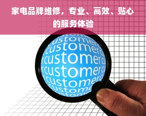 家电品牌维修，专业、高效、贴心的服务体验